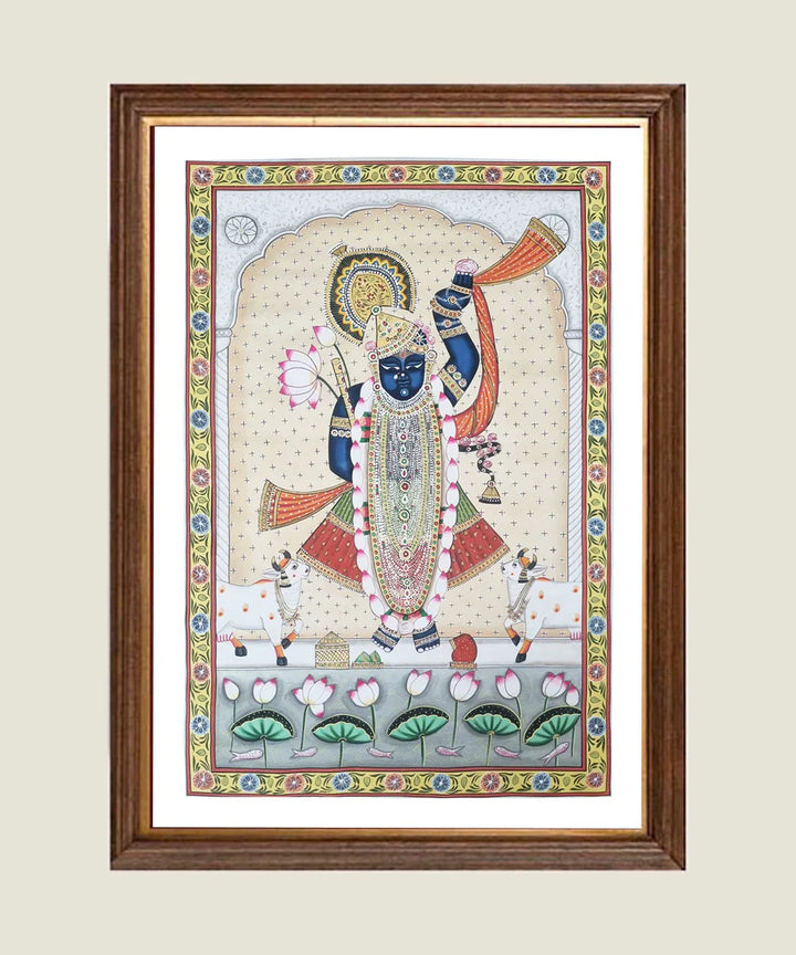 Shrinath ji Pichwai Hand Painting on cloth | 2x3 feet | Unframed | SHOBITAM