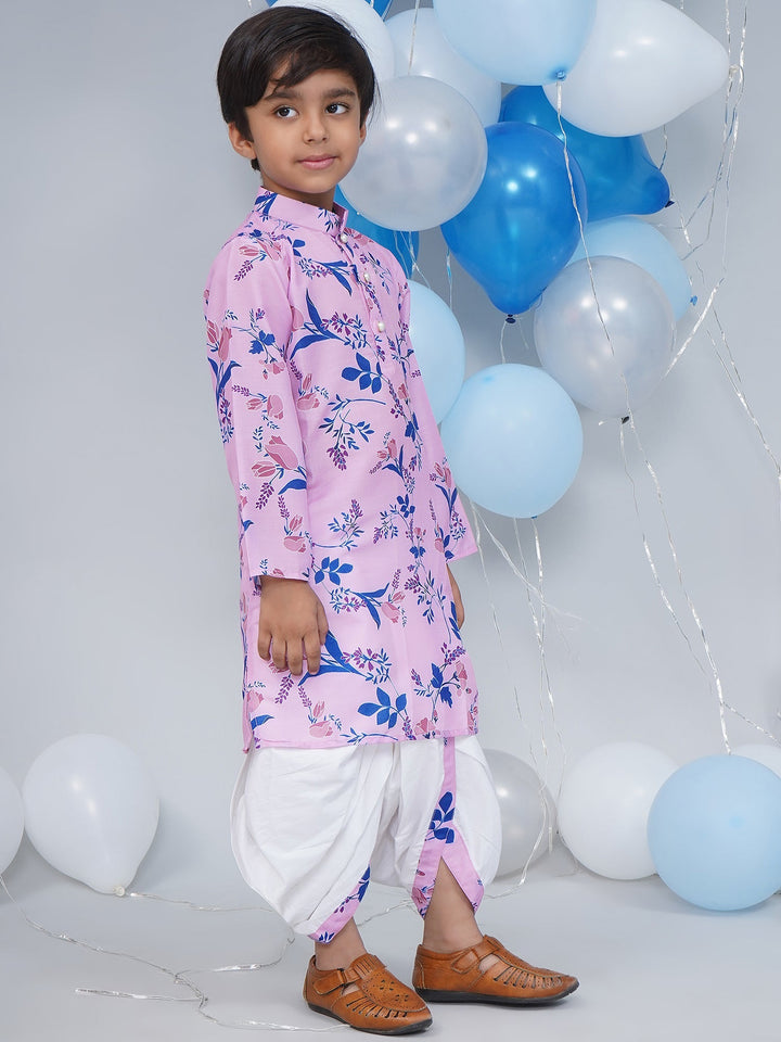 Boys Lavender Tulip Kurta Dhoti Set | SHOBITAM