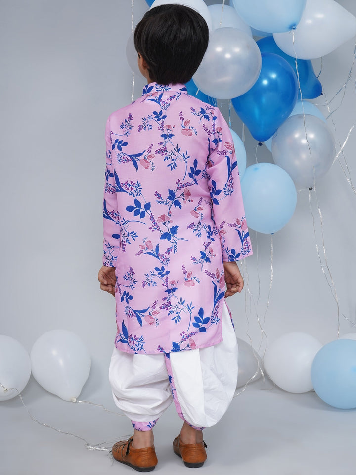 Boys Lavender Tulip Kurta Dhoti Set | SHOBITAM