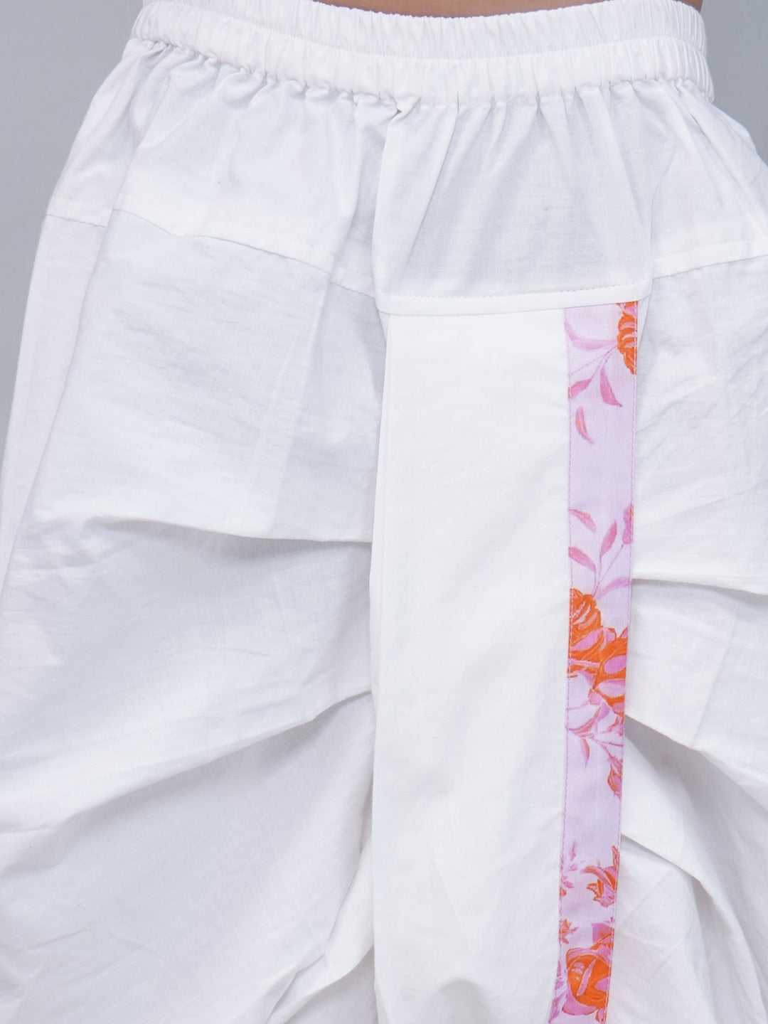 Boys Peach & Orange Rose Bloom Kurta Dhoti Set | SHOBITAM