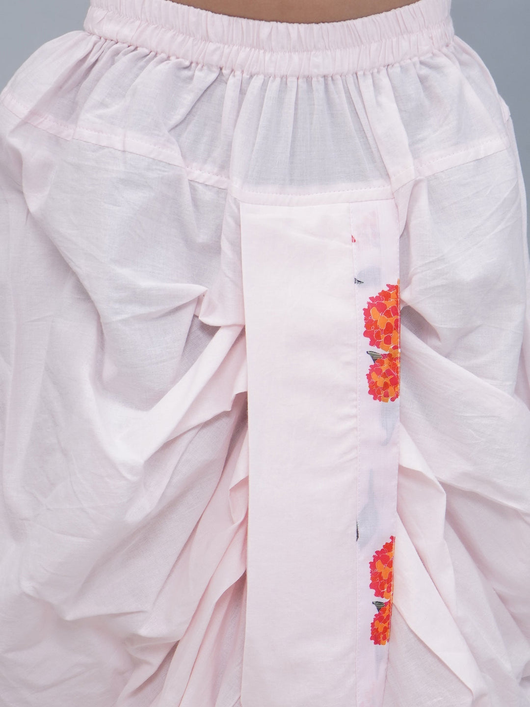 Boys Baby Pink Muslin Marigold Dhoti Kurta Set | SHOBITAM