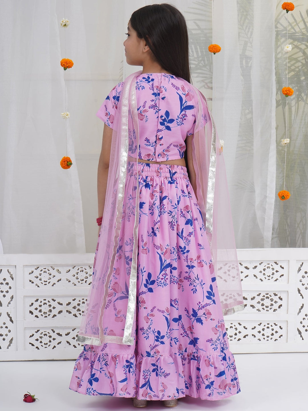 Girls Lavender Tulip Lehenga Choli Set | SHOBITAM