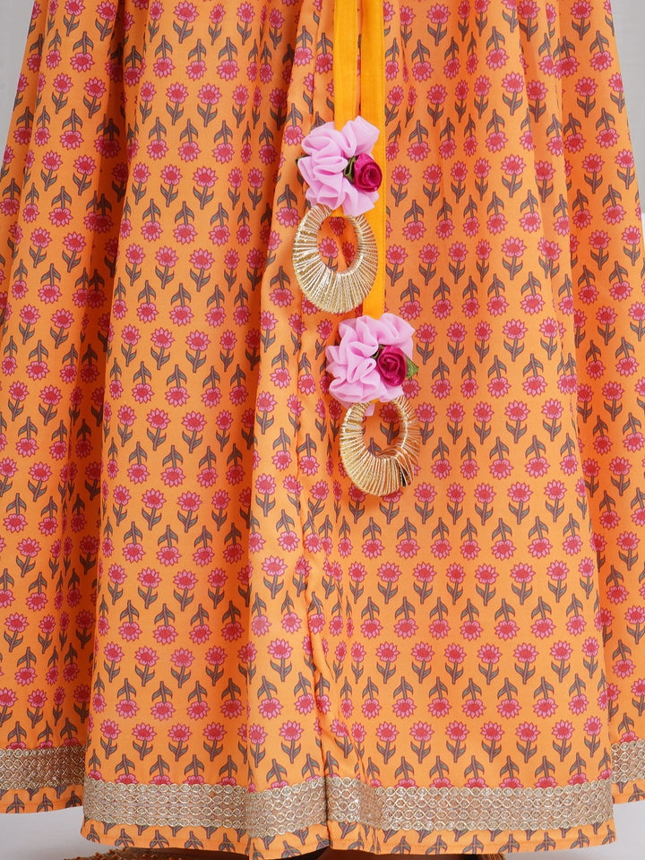 Girls Modern Jaipuri Floral Lehenga Set | SHOBITAM
