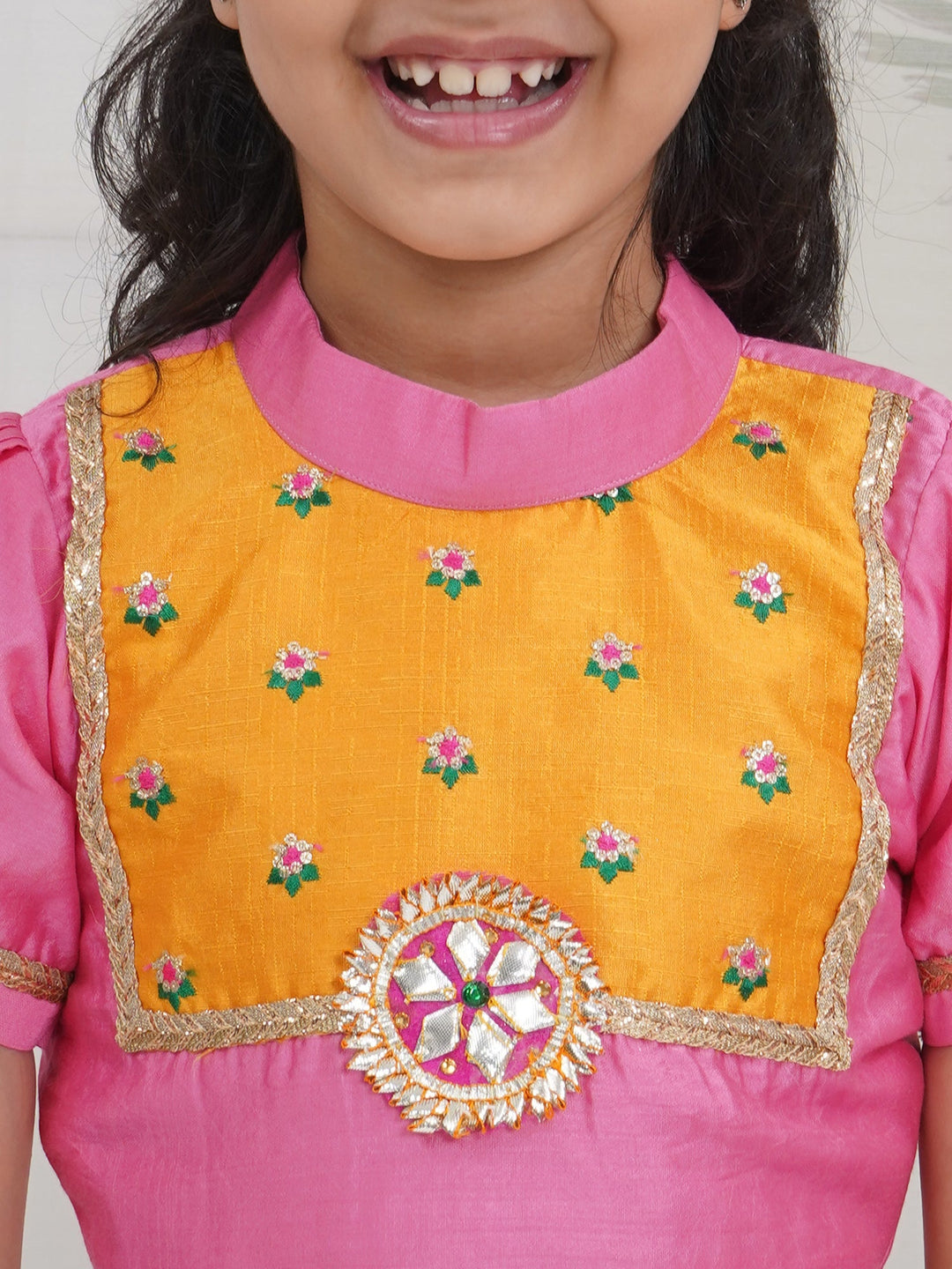 Girls Modern Jaipuri Floral Lehenga Set | SHOBITAM