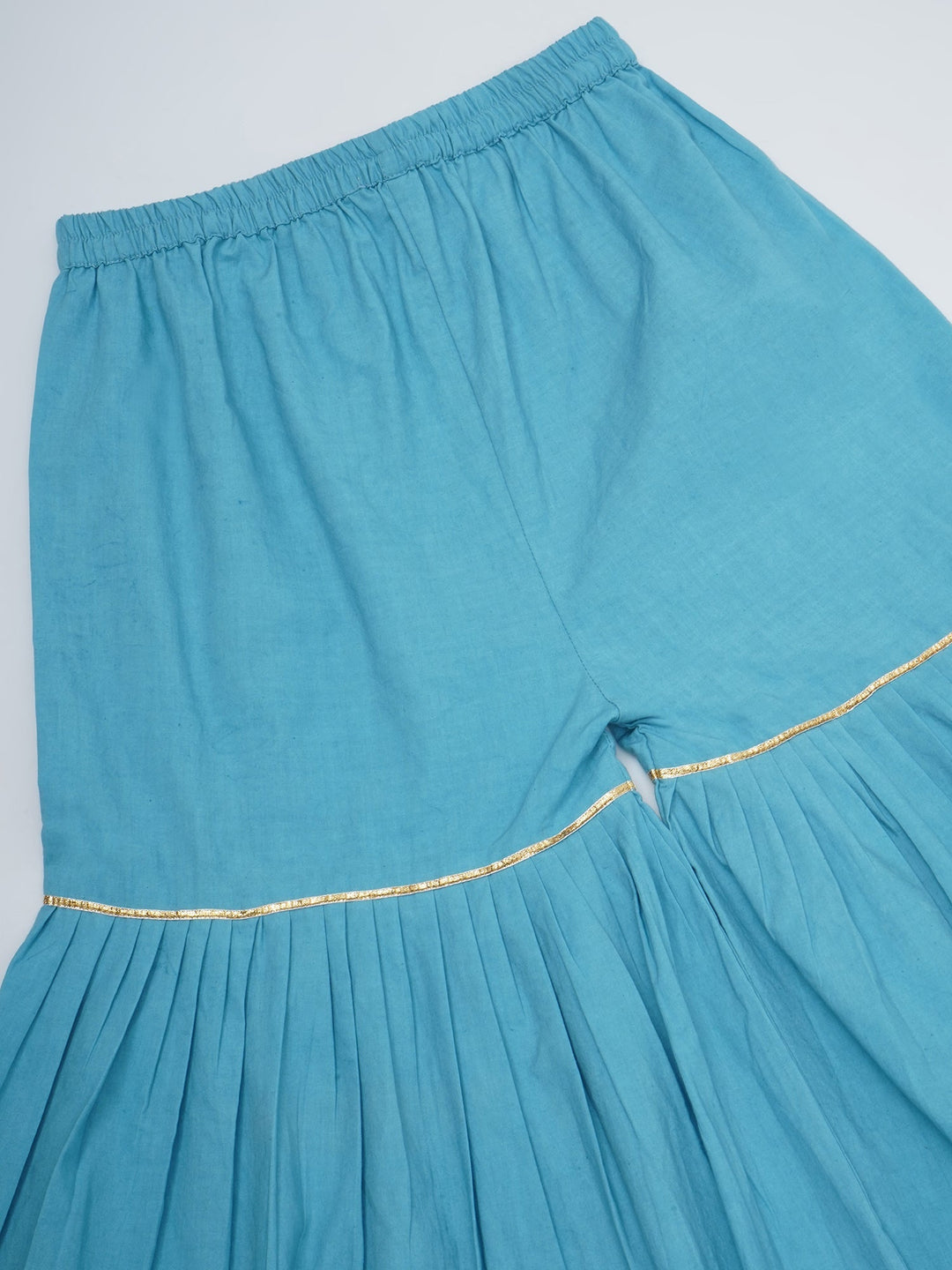 Girls Blue Kurta Sharara Set | SHOBITAM