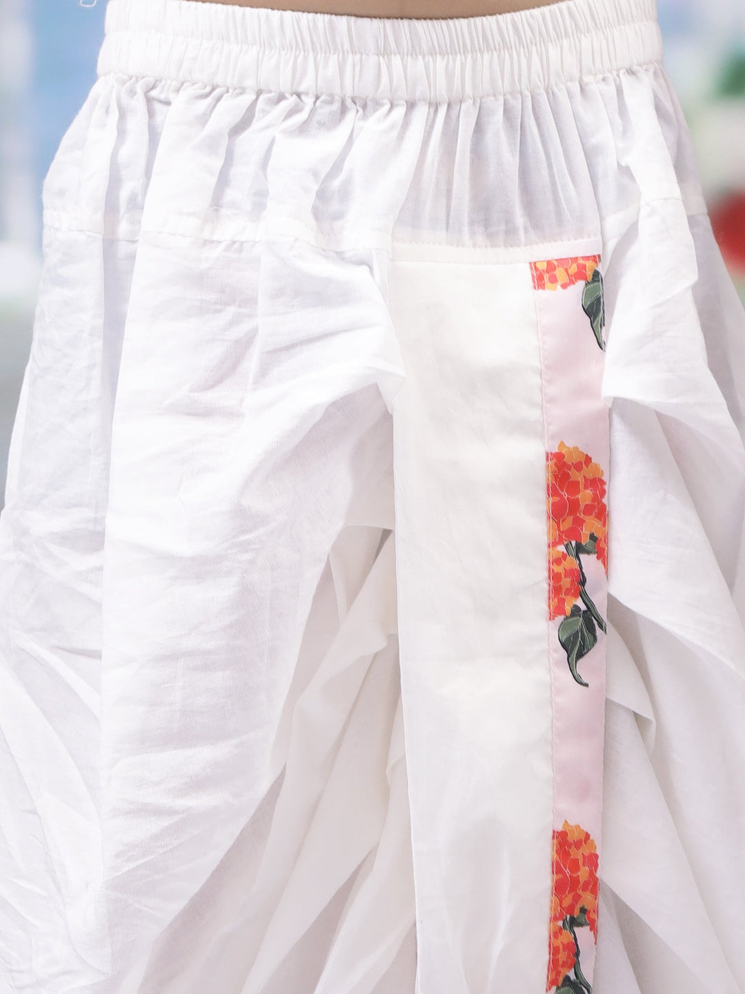 Baby Pink Marigold Bloom Nehru Jacket with Cotton Kurta Dhoti Set | SHOBITAM