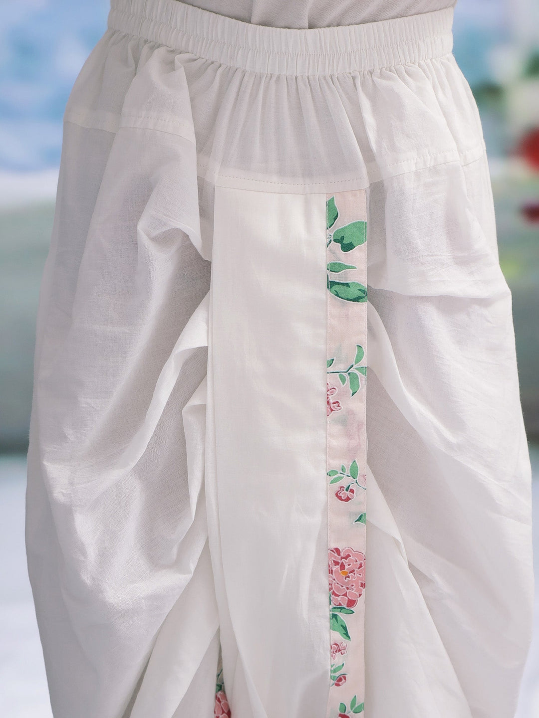 Baby Pink Floral Butterfly Nehru Jacket with Cotton Kurta Dhoti Set | SHOBITAM
