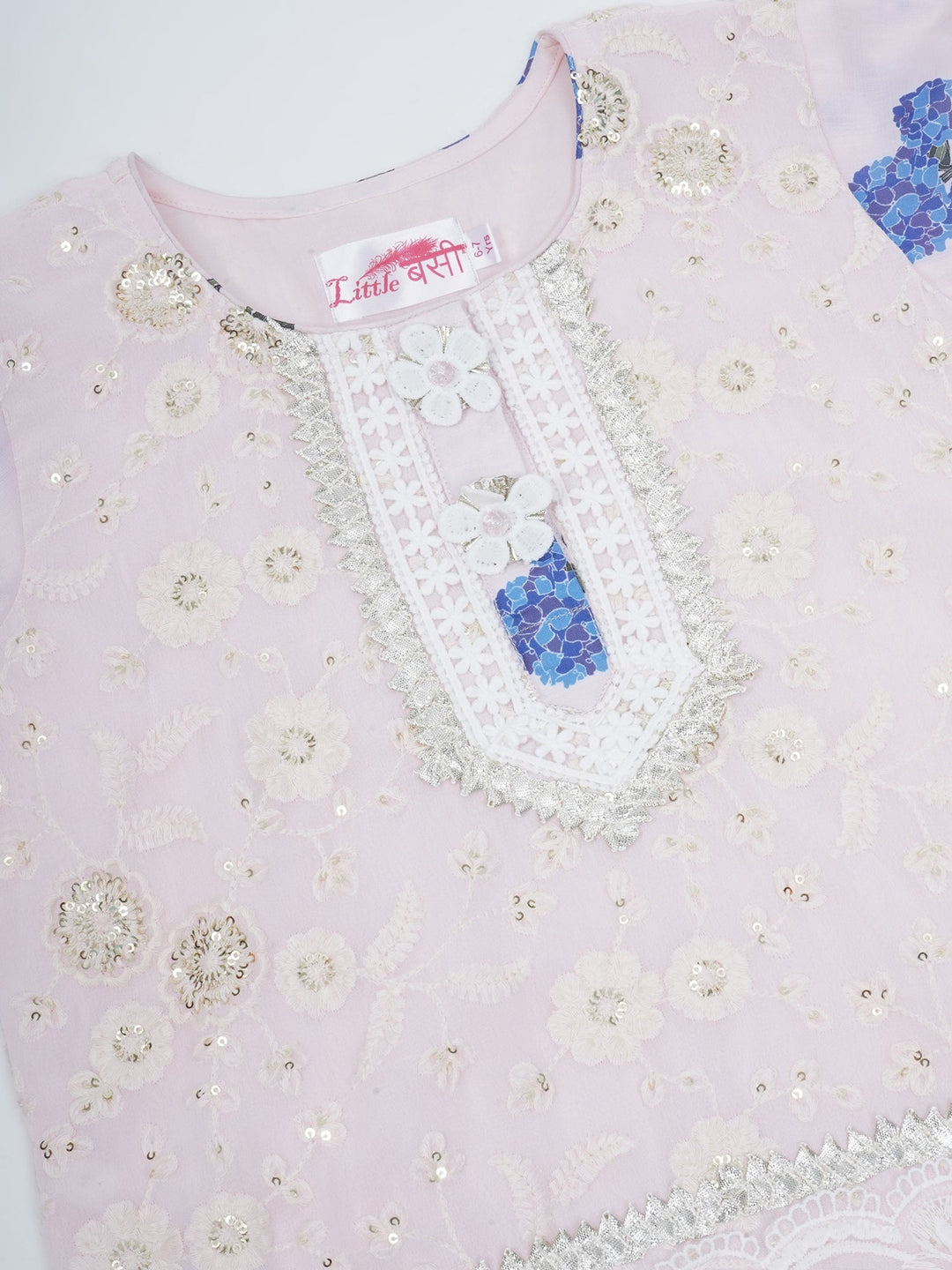 Rose water Floral Embroidery Lehenga Set | SHOBITAM