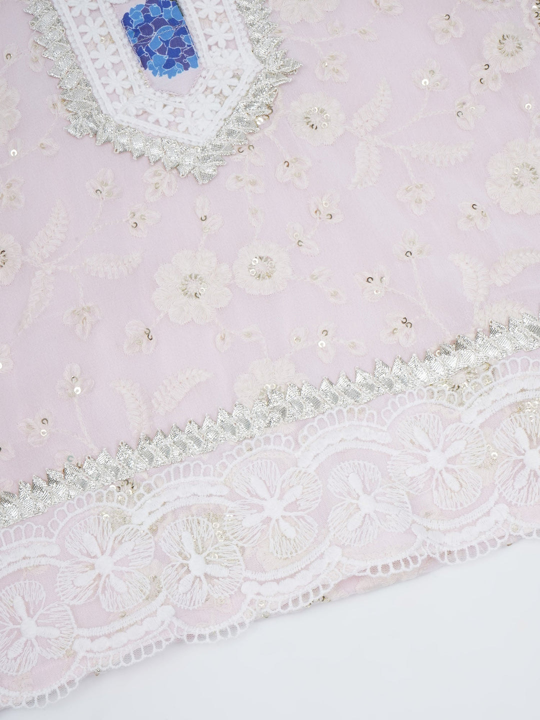 Rose water Floral Embroidery Lehenga Set | SHOBITAM