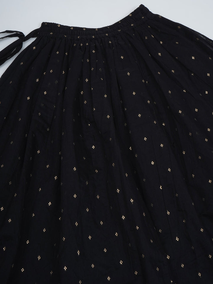 Girls Black Pink Kids Lehenga Set with Rose Tussels | SHOBITAM