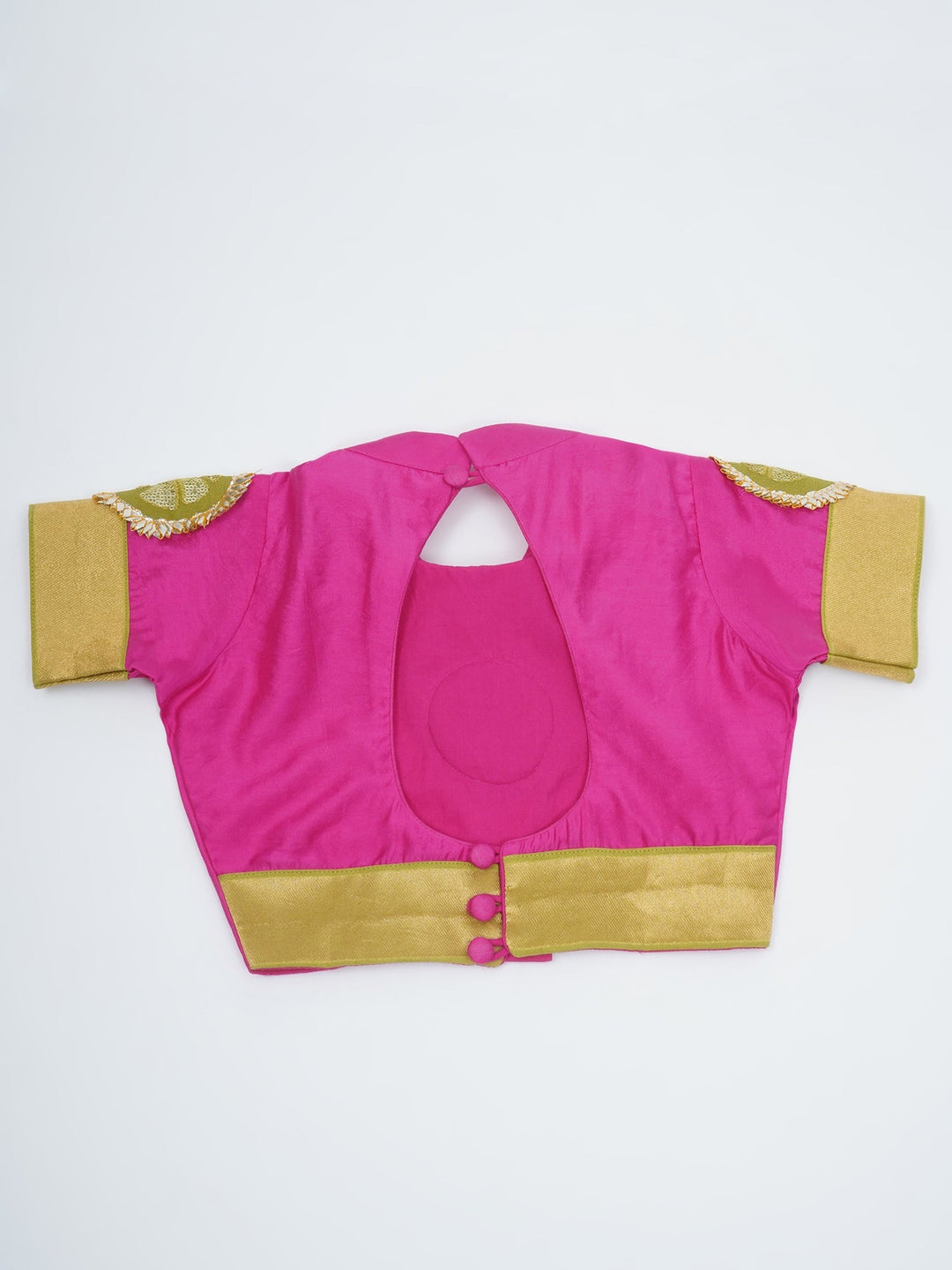 Girls Jodhpuri Rani Mehendi Green Lehenga Set | SHOBITAM
