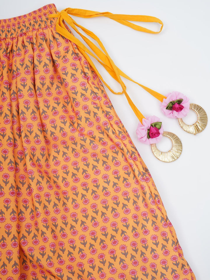 Girls Modern Jaipuri Floral Lehenga Set | SHOBITAM