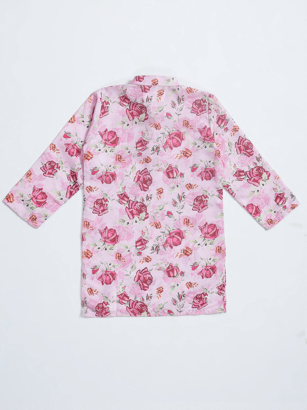 Blush Pink Rose Muslin Kurta with Cotton Dhoti | SHOBITAM