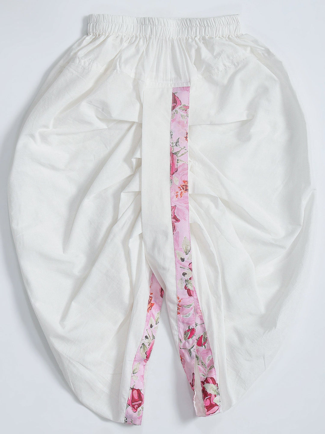 Blush Pink Rose Muslin Kurta with Cotton Dhoti | SHOBITAM