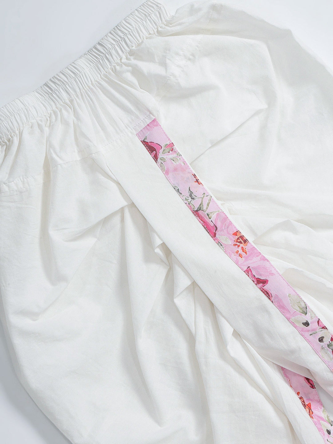 Blush Pink Rose Muslin Kurta with Cotton Dhoti | SHOBITAM