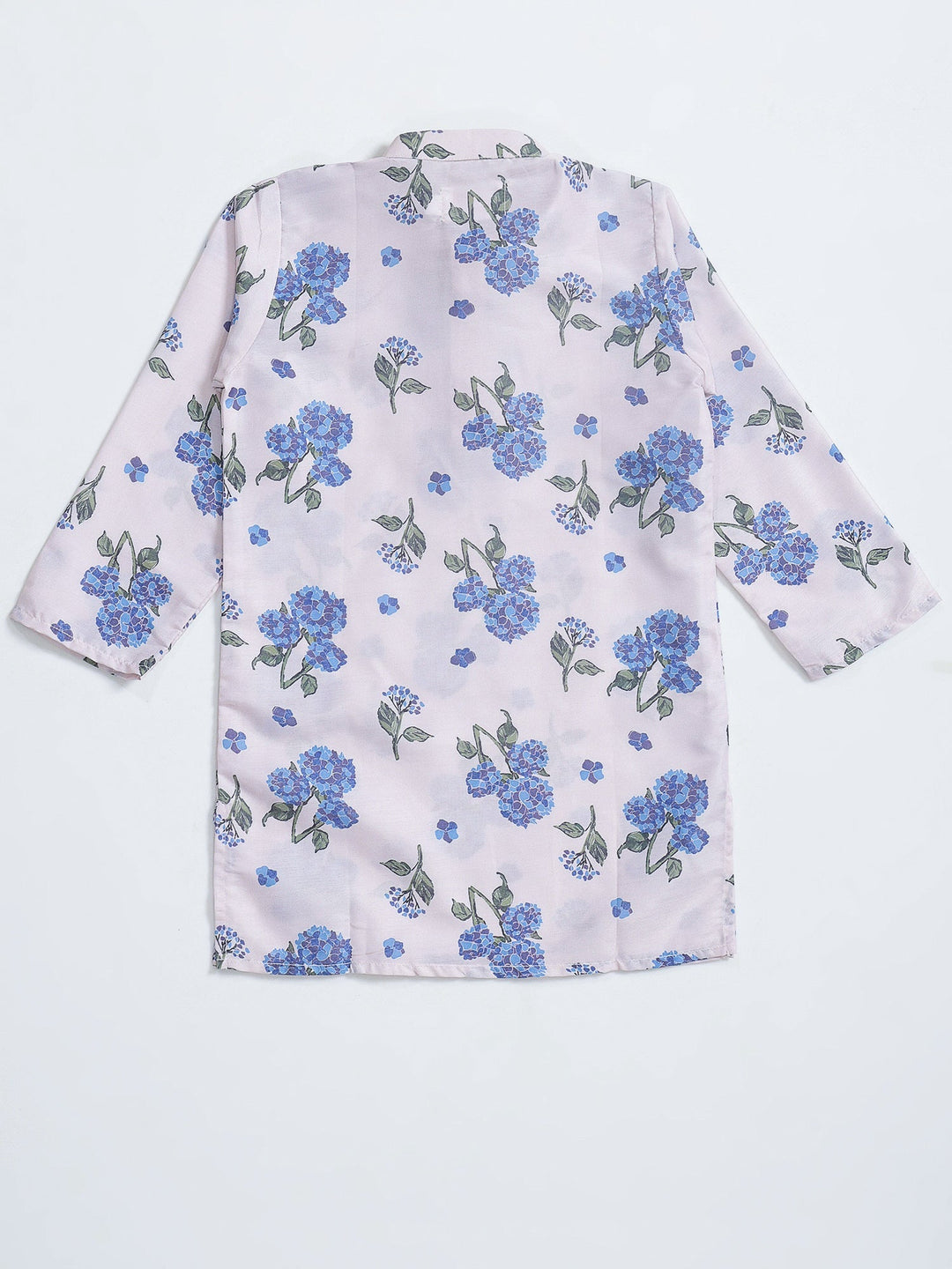 Rose Water Floral Muslin Kurta with Cotton Dhoti | SHOBITAM