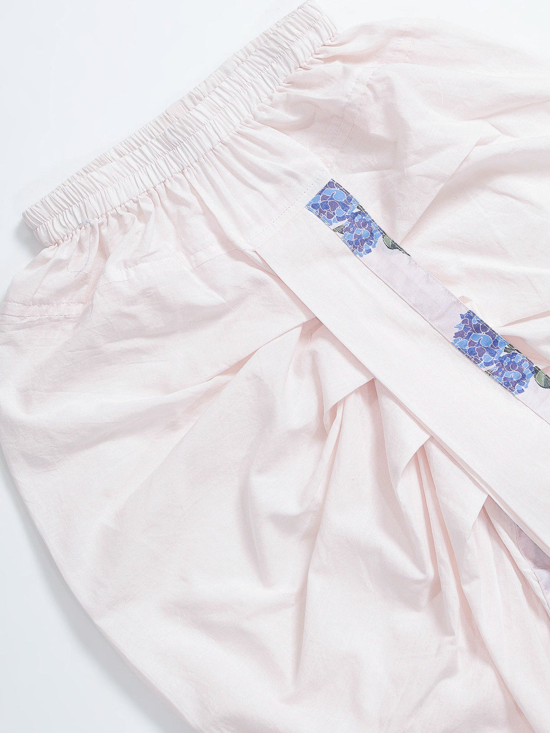 Rose Water Floral Muslin Kurta with Cotton Dhoti | SHOBITAM