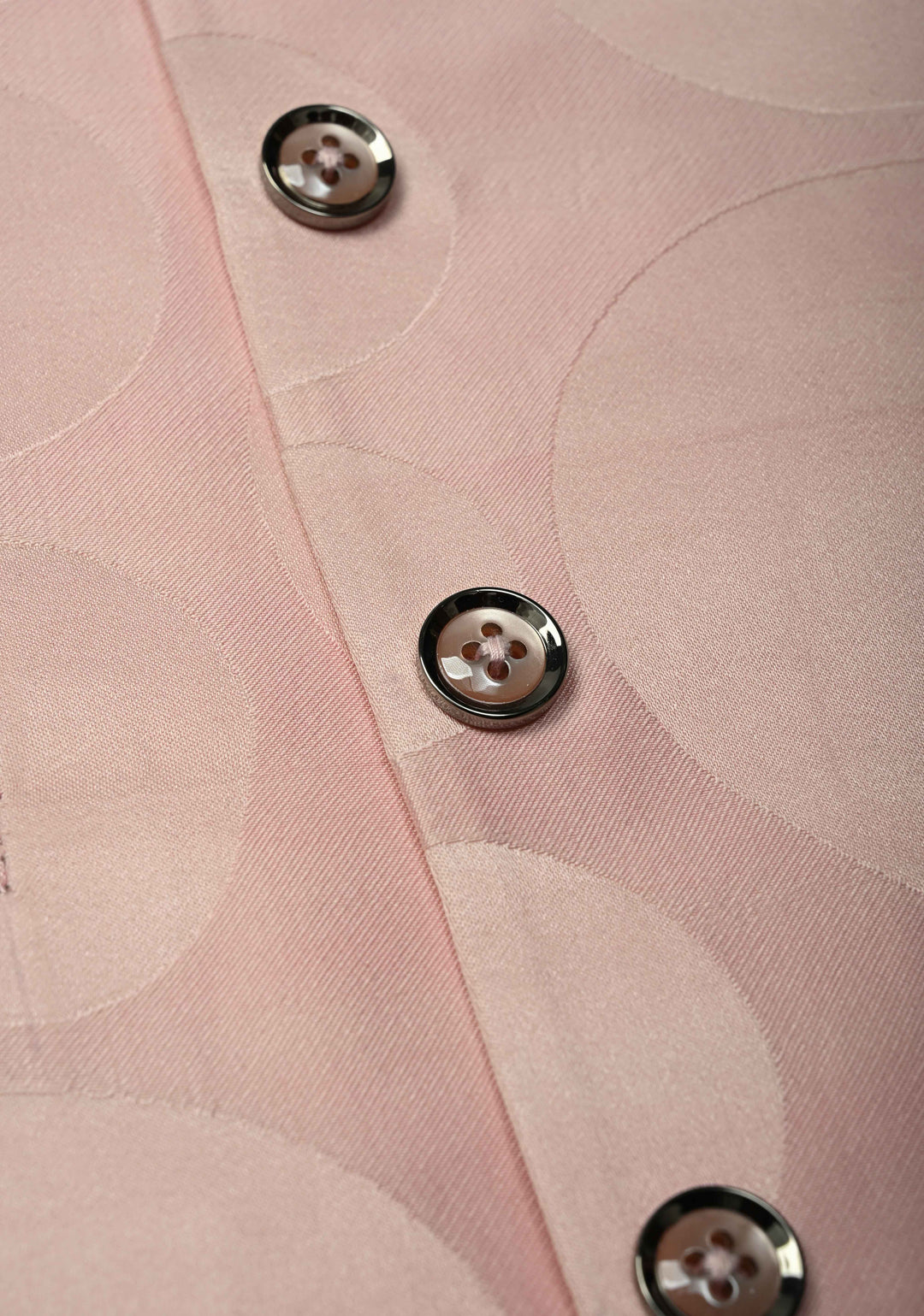 Size 40 : Women's Baby Pink Silk Blend Waistcoat with Self Polka Dot Buttas
