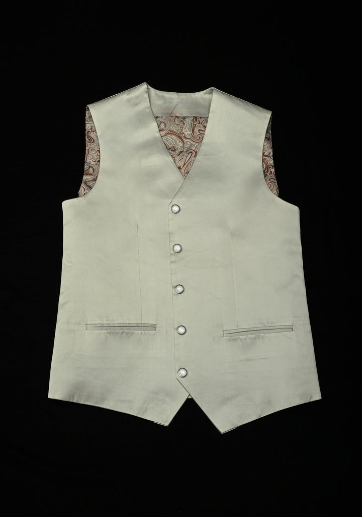 Size 40 : Women's Smokey Gray Silk Jacket / Waistcoat