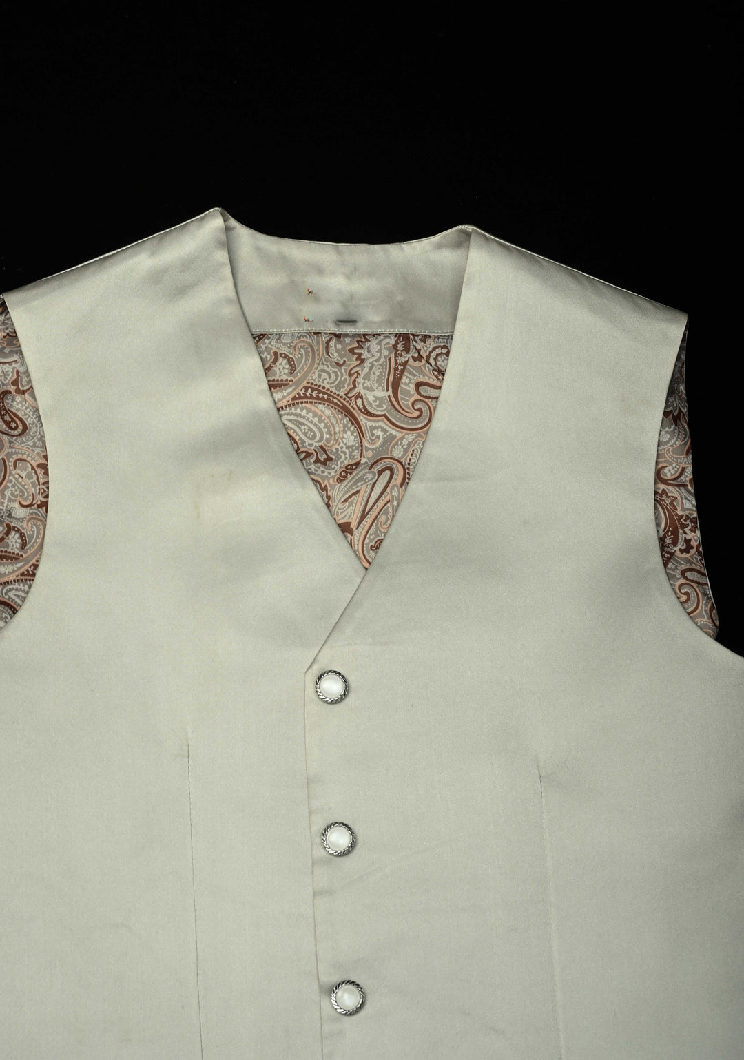 Size 40 : Women's Smokey Gray Silk Jacket / Waistcoat