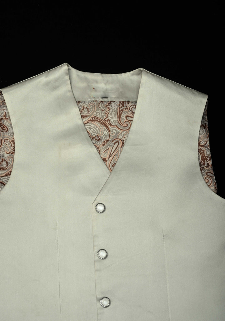 Size 40 : Women's Smokey Gray Silk Jacket / Waistcoat