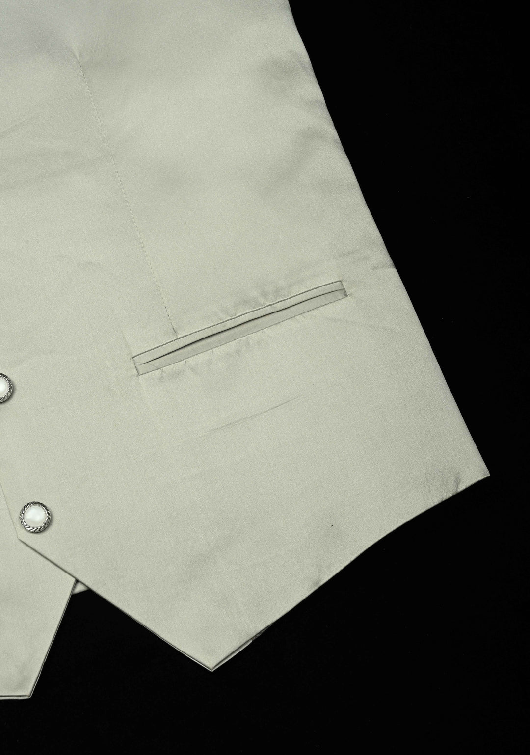 Size 40 : Women's Smokey Gray Silk Jacket / Waistcoat