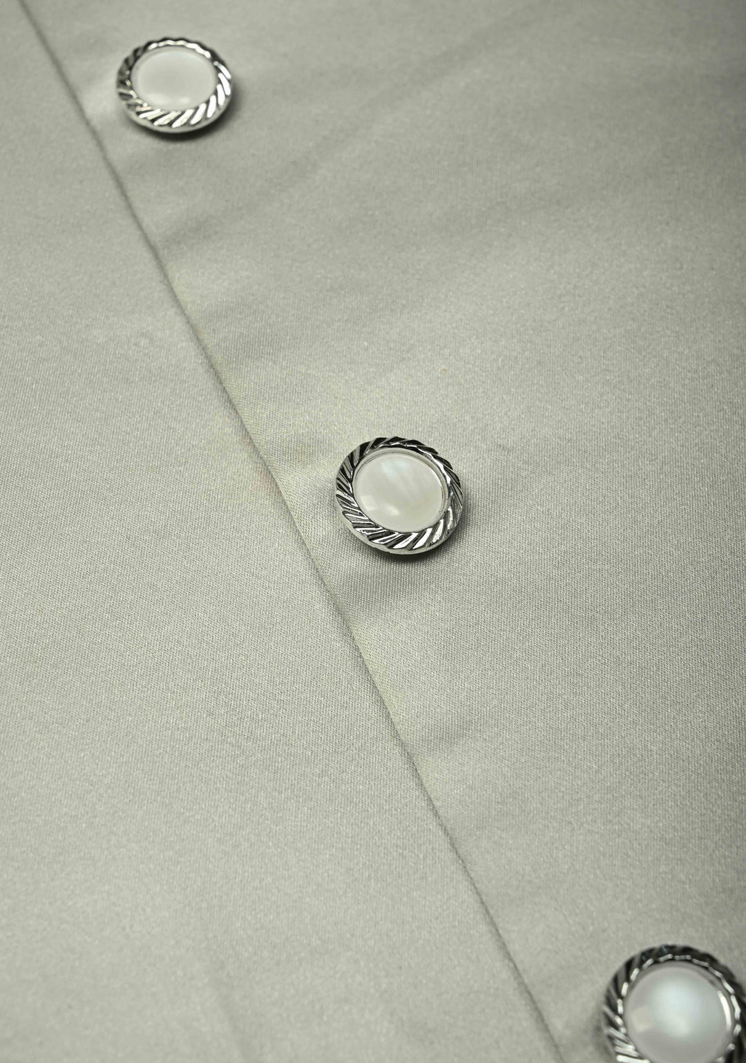 Size 40 : Women's Smokey Gray Silk Jacket / Waistcoat