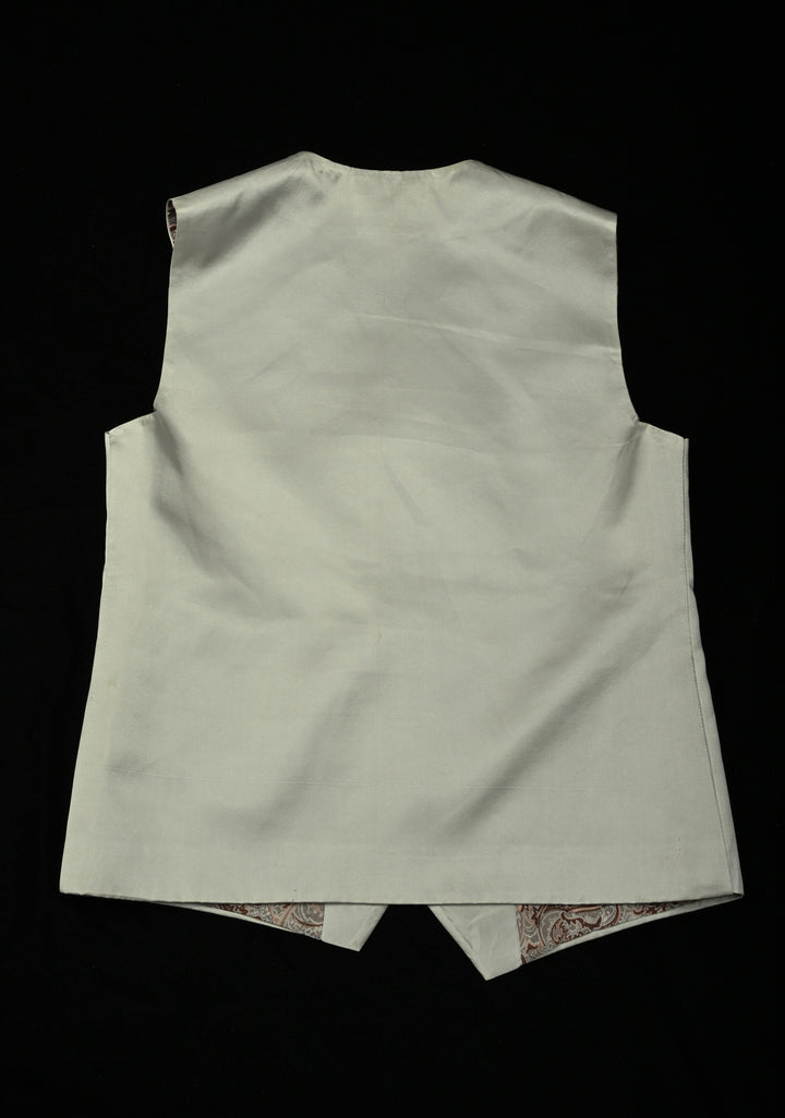 Size 40 : Women's Smokey Gray Silk Jacket / Waistcoat