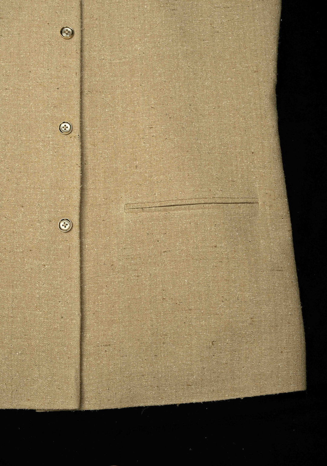 Size 40 : Kora Color Men's Jute Silk Nehru Jacket / Waistcoat