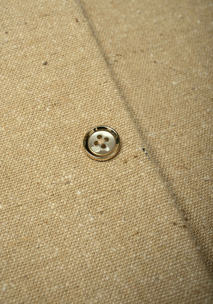 Size 40 : Kora Color Men's Jute Silk Nehru Jacket / Waistcoat