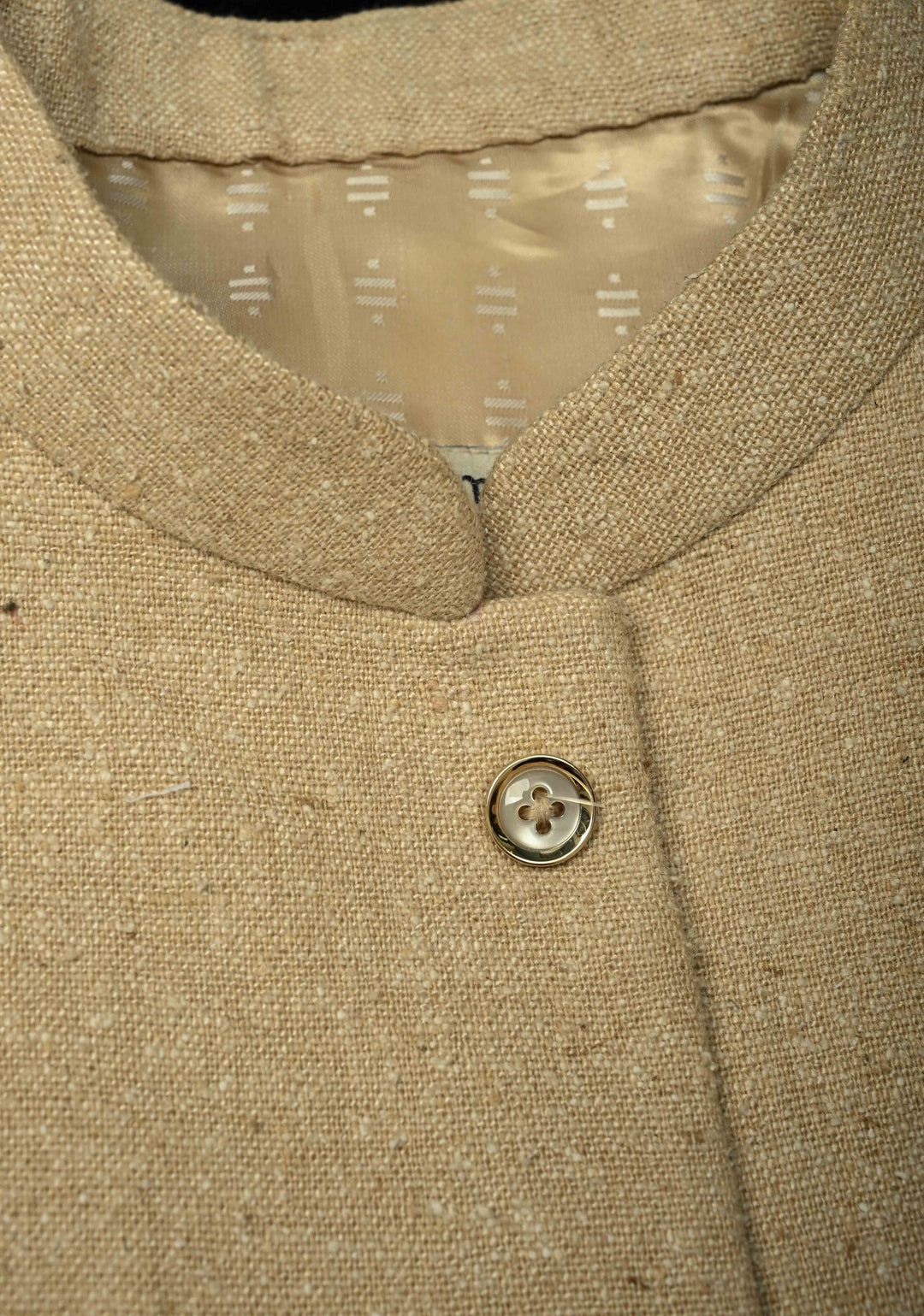 Size 40 : Kora Color Men's Jute Silk Nehru Jacket / Waistcoat