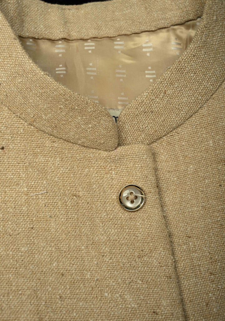 Size 40 : Kora Color Men's Jute Silk Nehru Jacket / Waistcoat