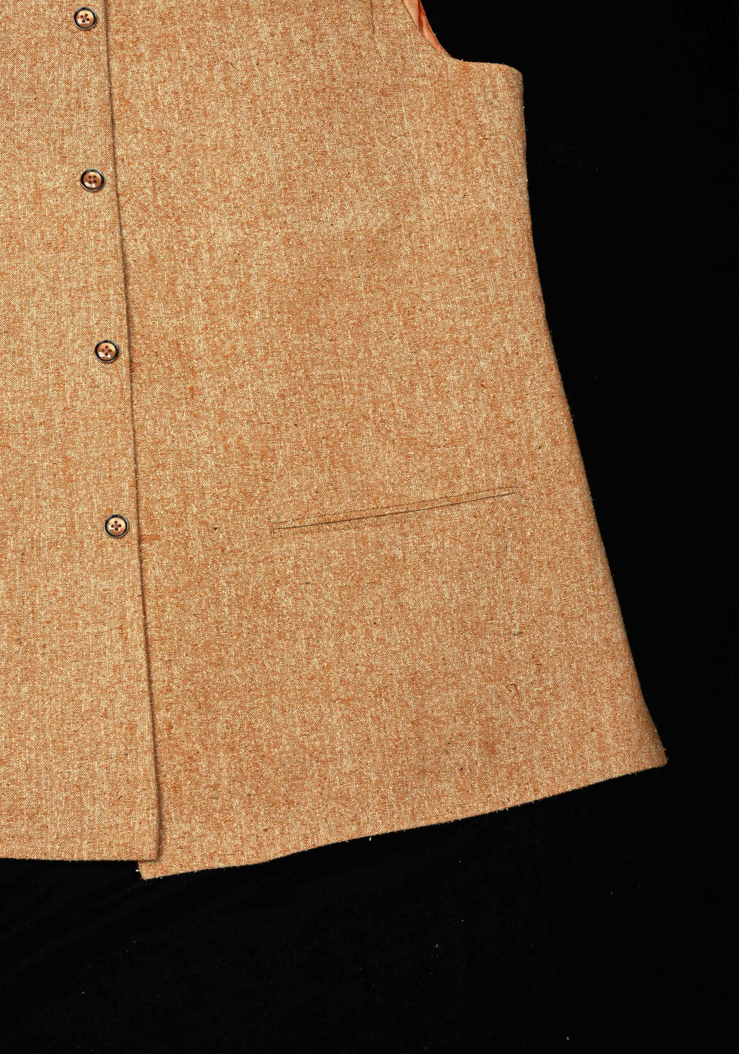 Size 40 : Peach Men's Jute Silk Nehru Jacket / Waistcoat