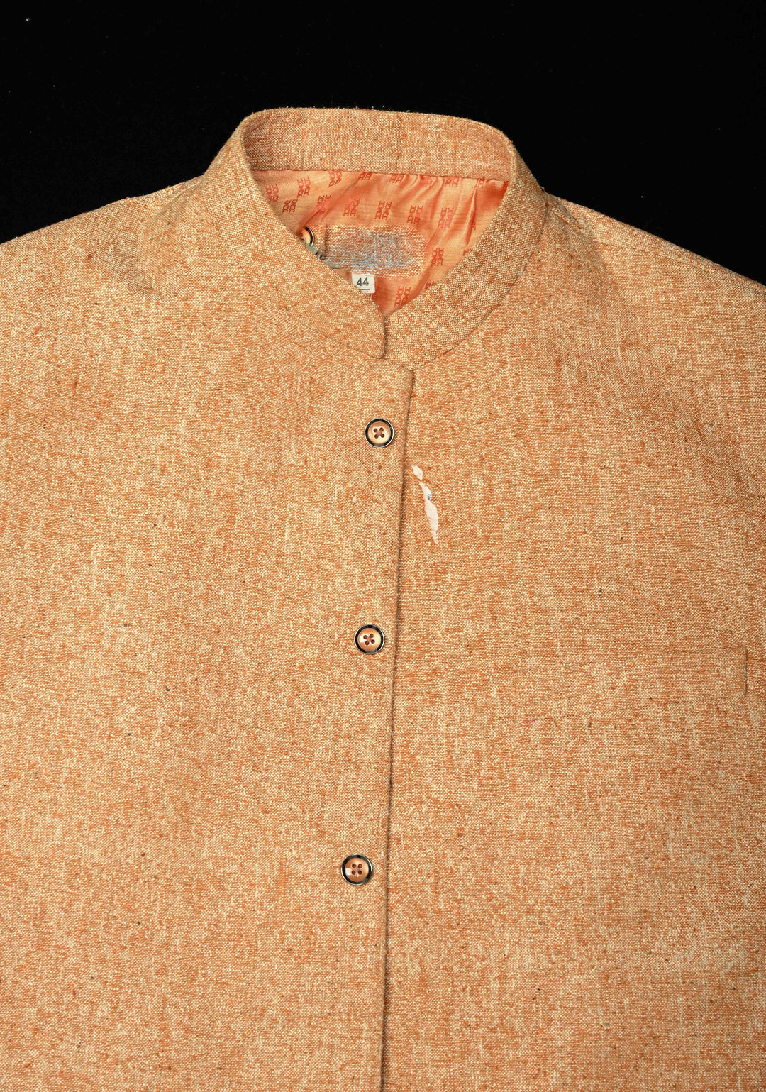 Size 40 : Peach Men's Jute Silk Nehru Jacket / Waistcoat