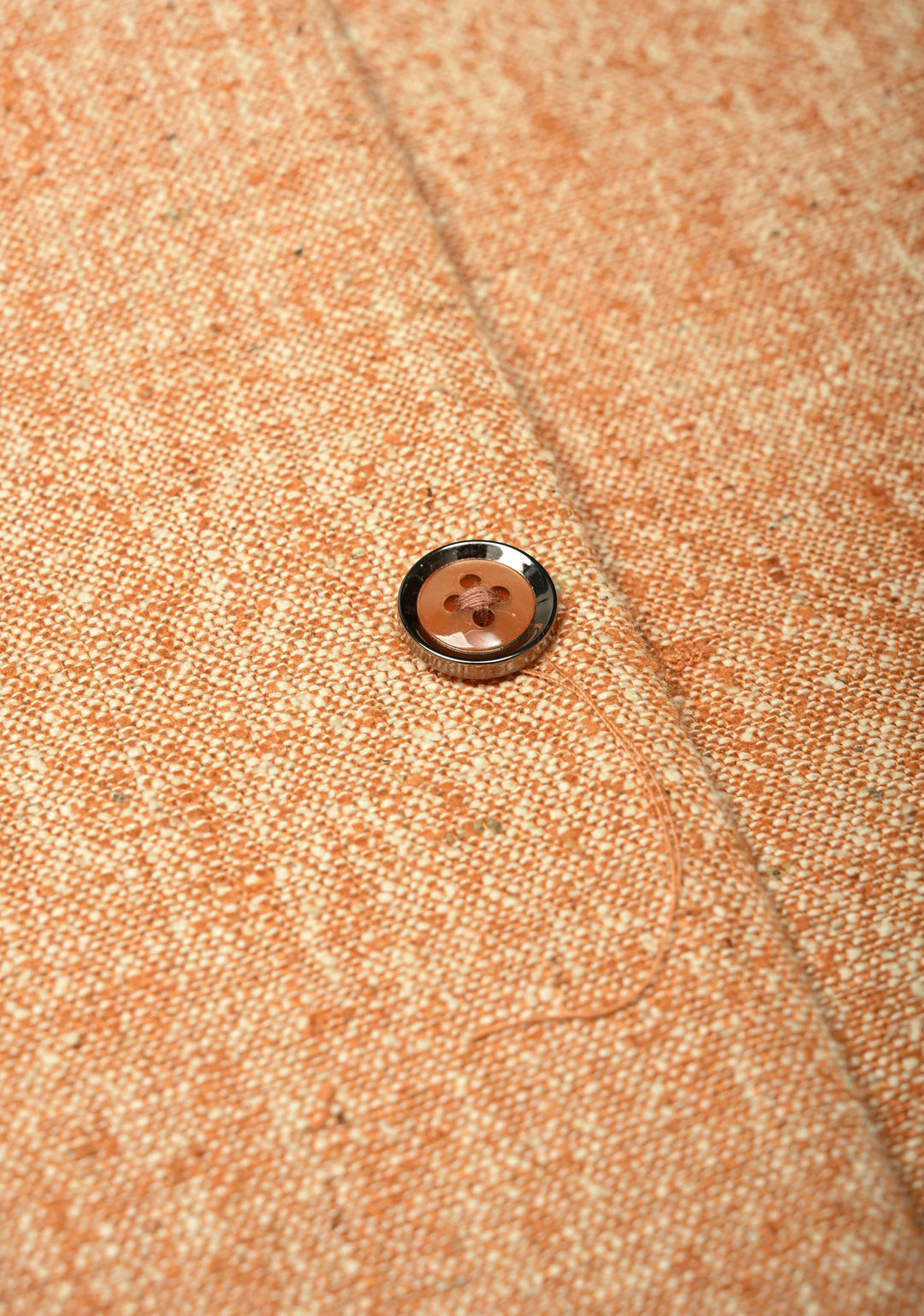 Size 40 : Peach Men's Jute Silk Nehru Jacket / Waistcoat