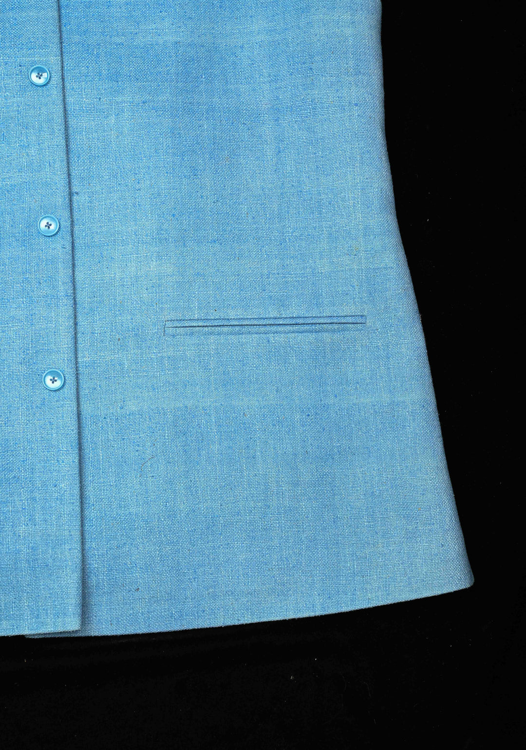 Size  : Men's Pastel Blue Jute Silk Nehru Jacket / Waistcoat