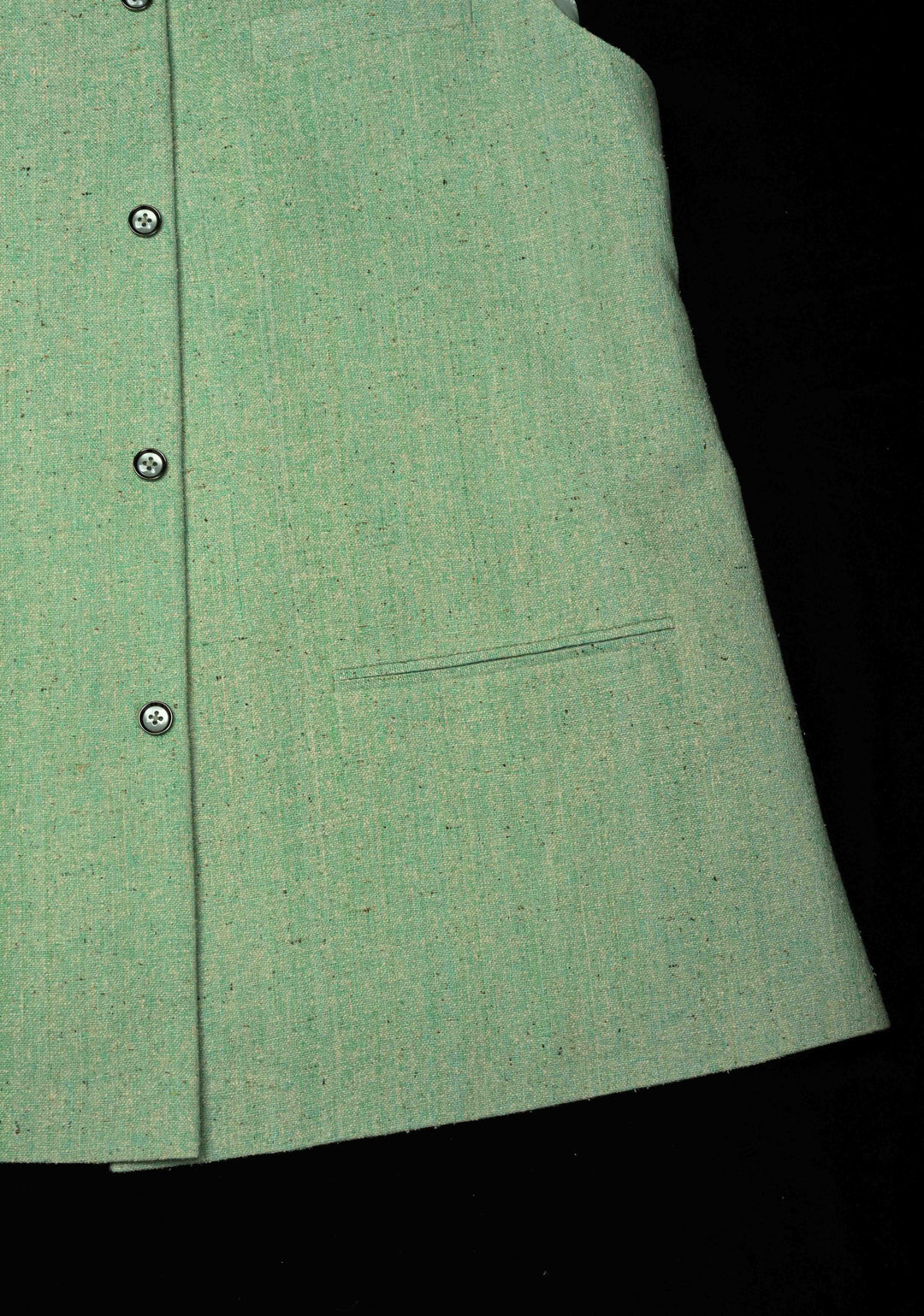 Size 44 : Men's Mint Green Jute Silk Nehru Jacket / Waistcoat