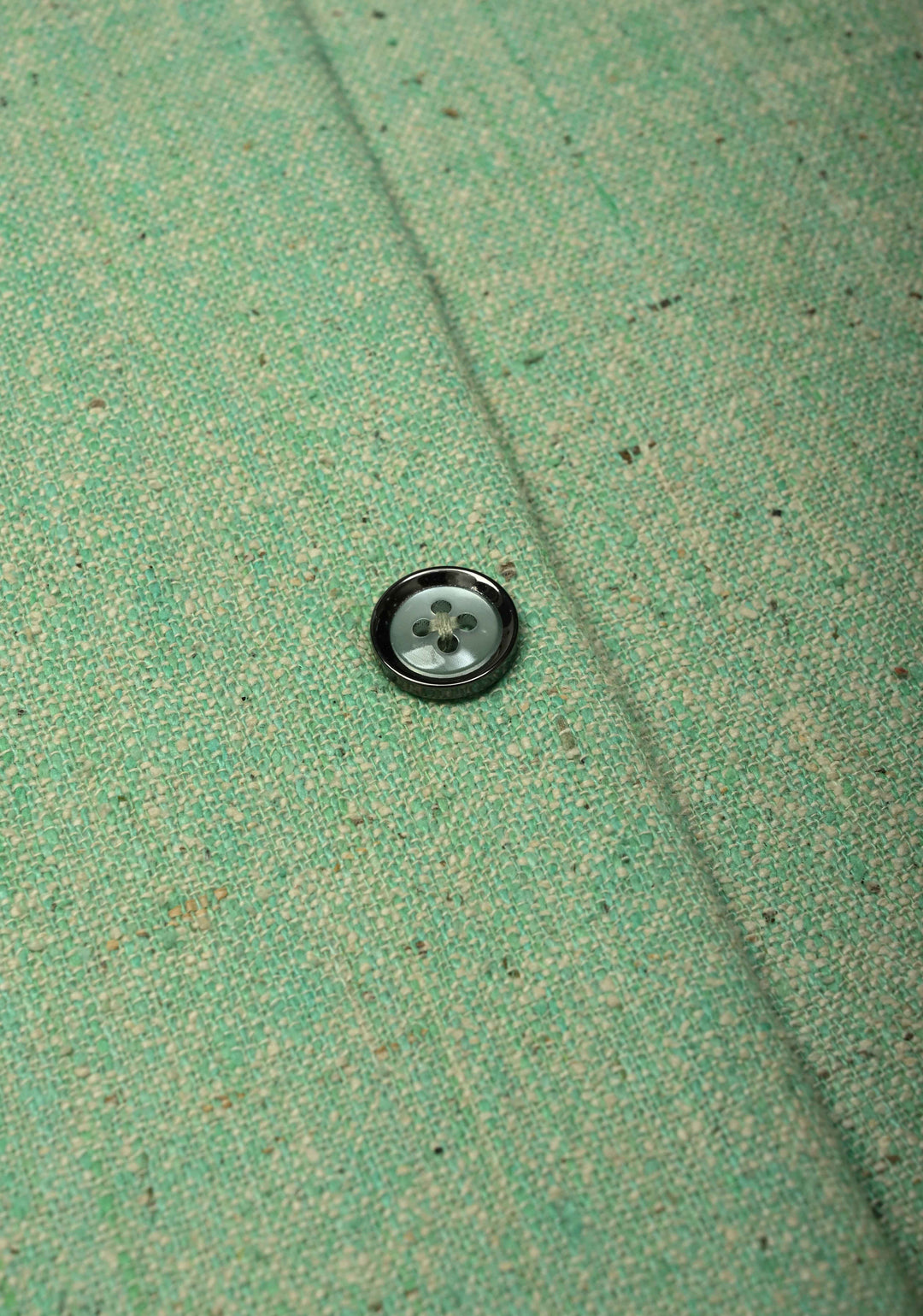 Size 44 : Men's Mint Green Jute Silk Nehru Jacket / Waistcoat