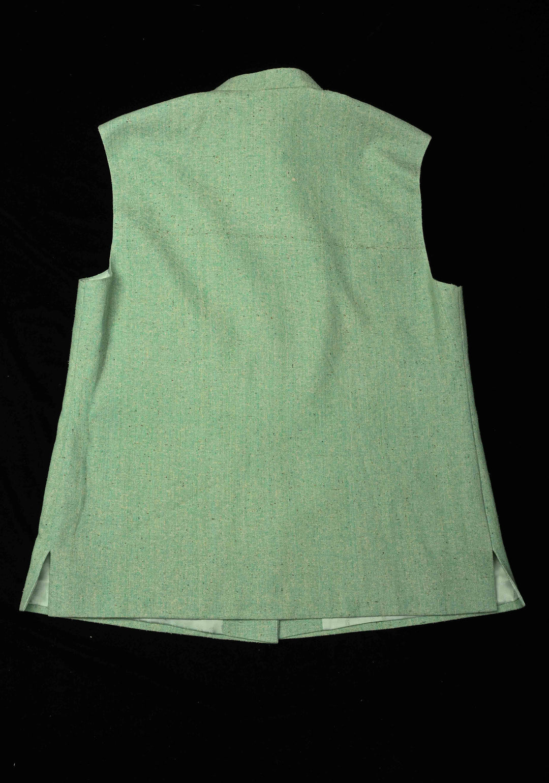 Size 44 : Men's Mint Green Jute Silk Nehru Jacket / Waistcoat
