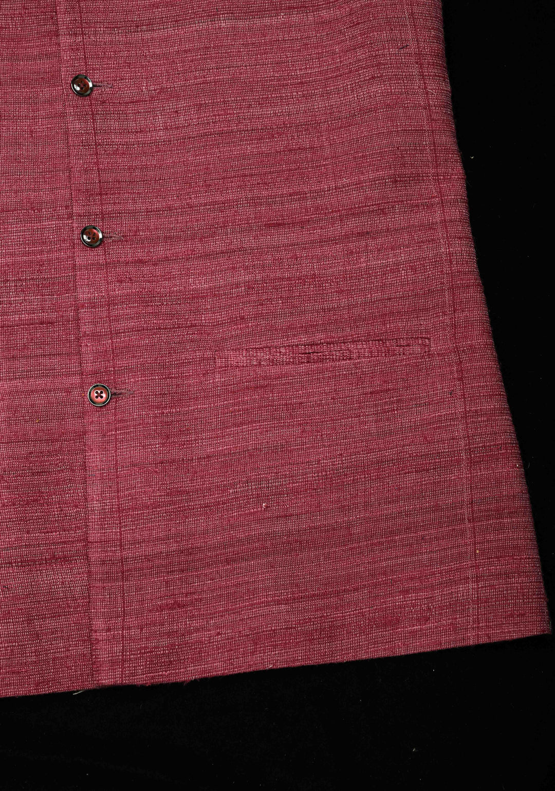 Size 42 : Dusty Plum Men's Jute Silk Nehru Jacket / Waistcoat