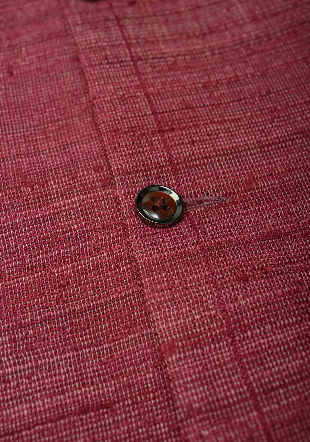 Size 42 : Dusty Plum Men's Jute Silk Nehru Jacket / Waistcoat