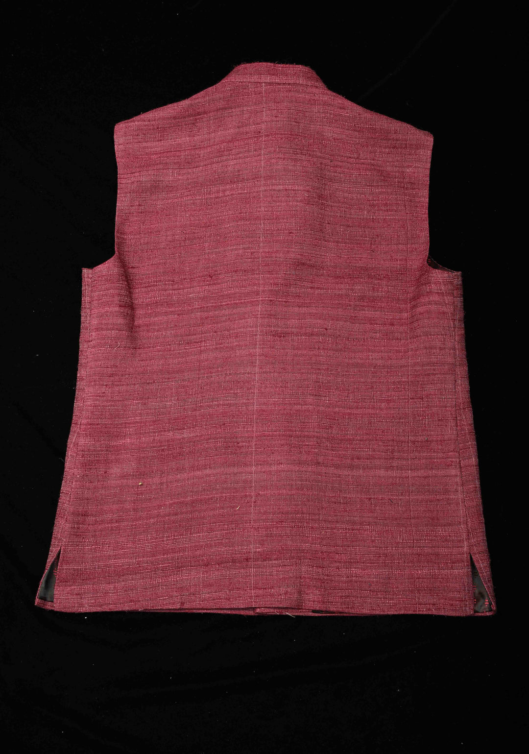 Size 42 : Dusty Plum Men's Jute Silk Nehru Jacket / Waistcoat