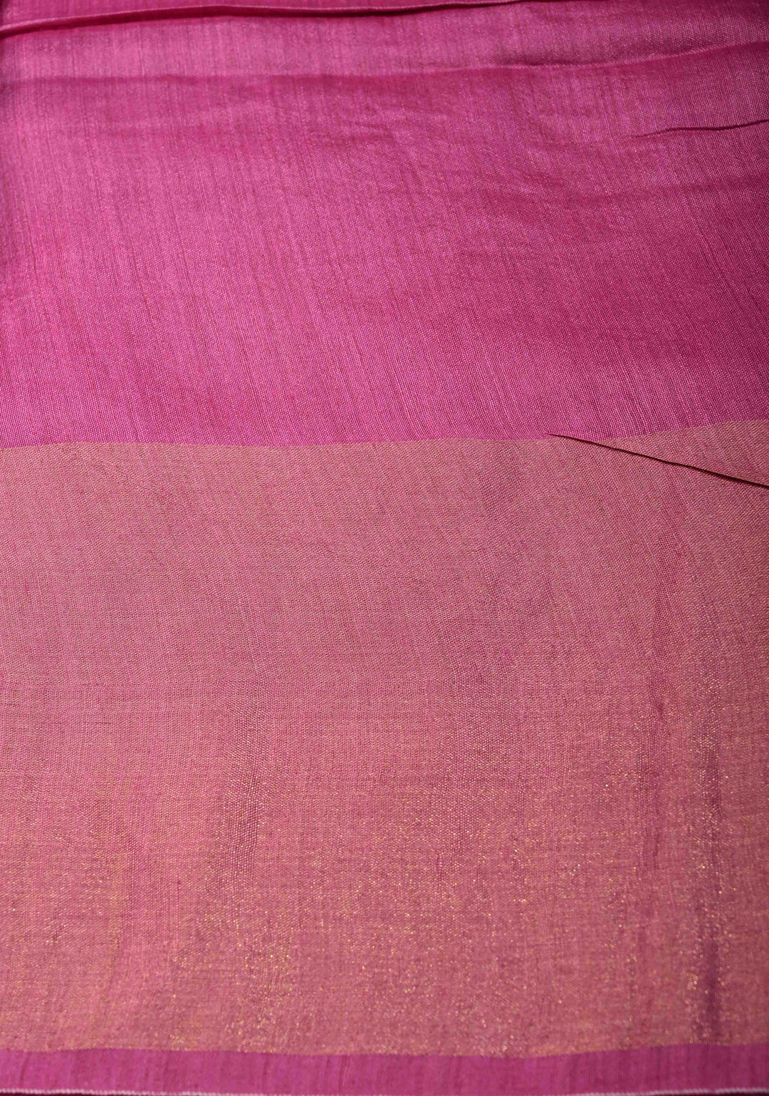 Raspberry Pink Eri Silk Saree with Muted Wide Zari Border and Tassels | SILK MARK CERTIFIED