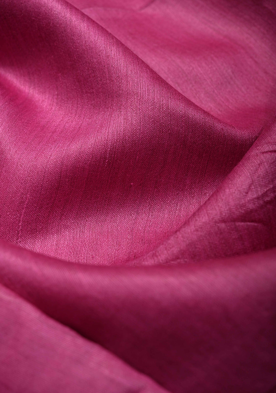 Raspberry Pink Eri Silk Saree with Muted Wide Zari Border and Tassels | SILK MARK CERTIFIED