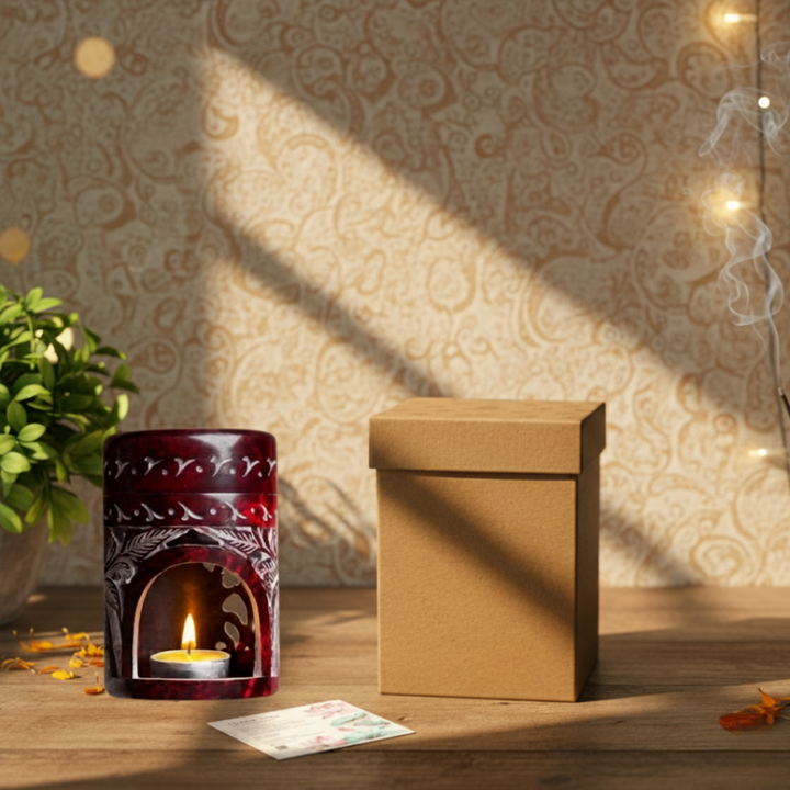 Neerja Hand Carved Soapstone Bakhoor Burner Aroma Diffuser