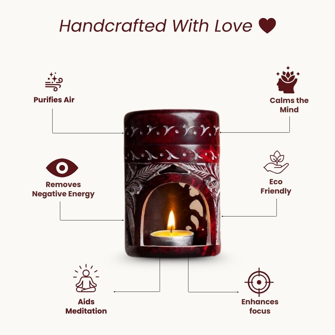 Neerja Hand Carved Soapstone Bakhoor Burner Aroma Diffuser