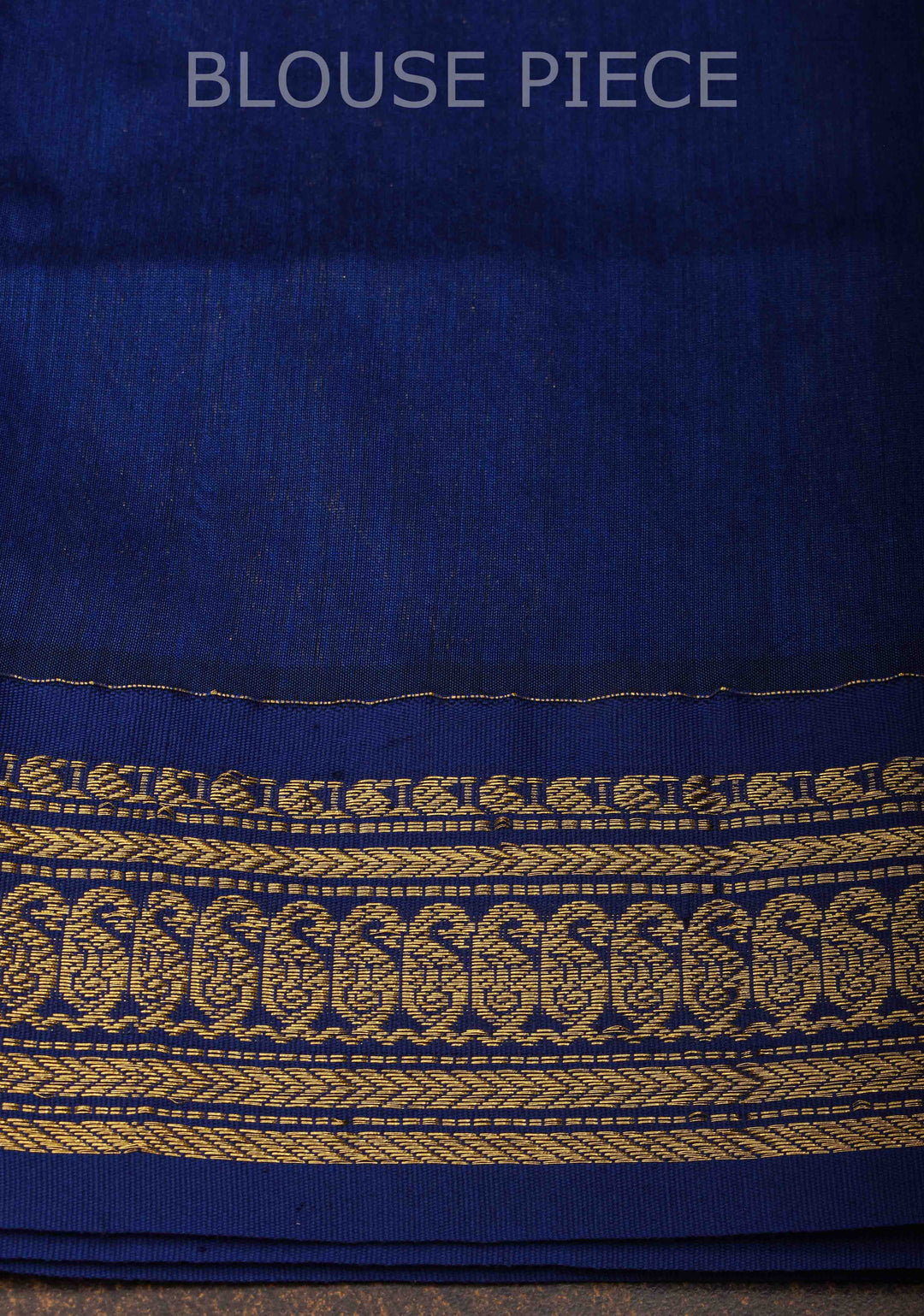 Moss Green Venkatagiri Cotton Silk Saree with Resham Buttas and Contrast Blue Zari Border