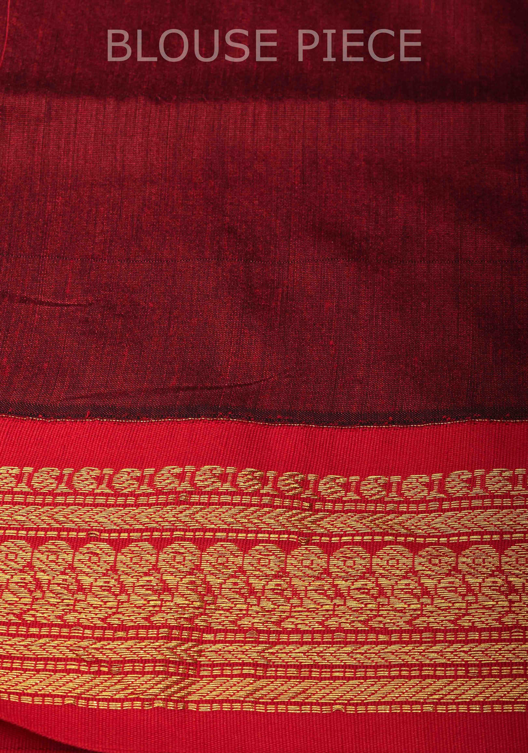 Black Cotton Silk Saree with Maroon Contrast Zari Border and Pallu