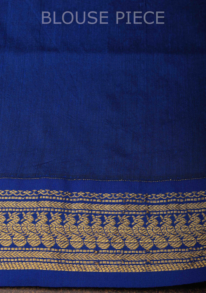 Magenta Venkatagiri Cotton Silk Saree with Contrast Zari Border