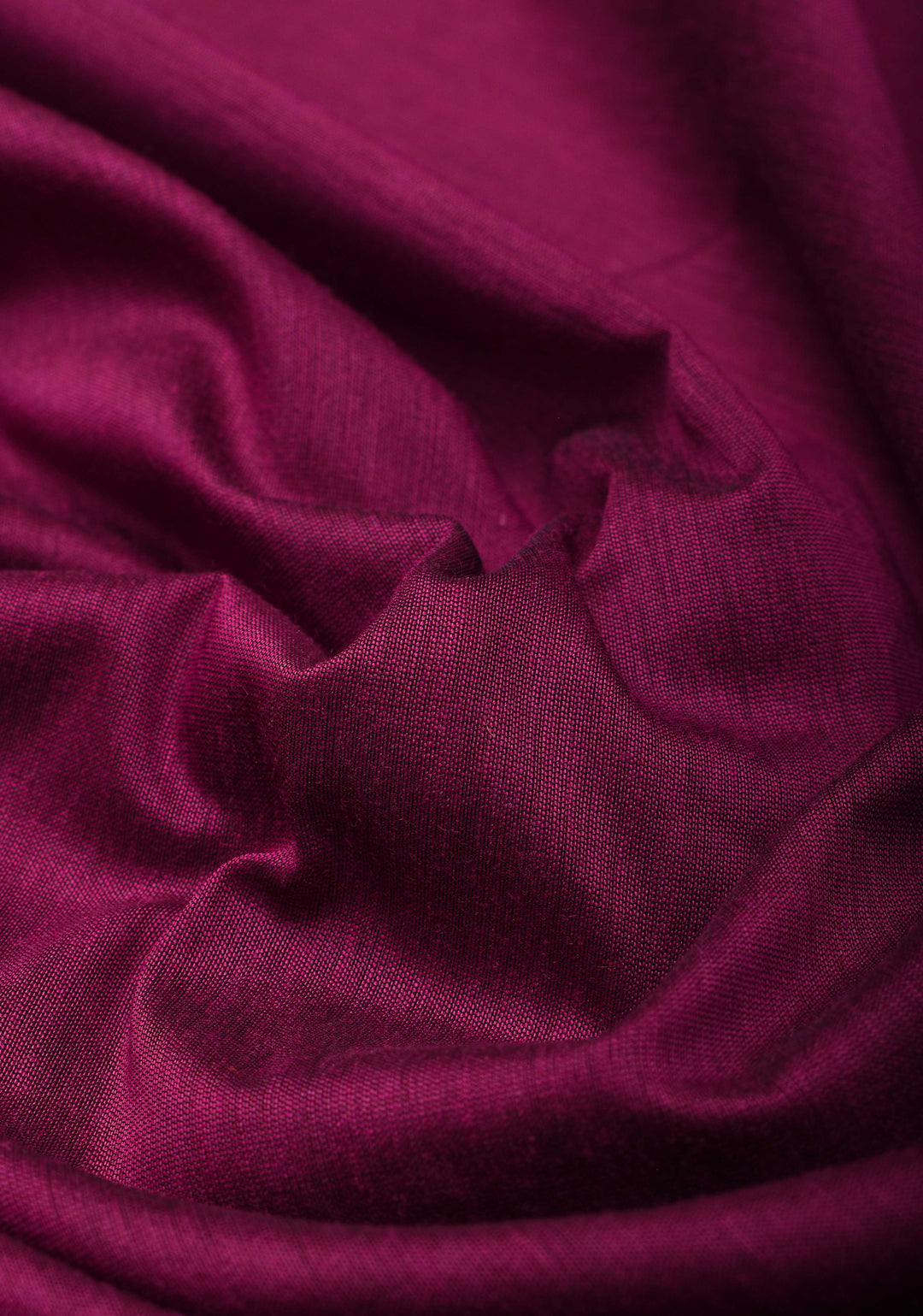 Magenta Venkatagiri Cotton Silk Saree with Contrast Zari Border